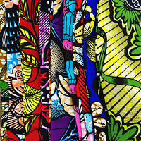Kain Cetak Lilin Afrika Nigeria Ghana 100% Katun Desain Khusus 2026 untuk Dijual Kain Batik Geometris Motif Bunga Tradisional