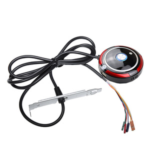 Boîtier d'ordinateur de bureau, alimentation électrique, bouton de réinitialisation avec lumière LED bleue, câble d'extension de 1.6M, interrupteur de réinitialisation - Product Image 4