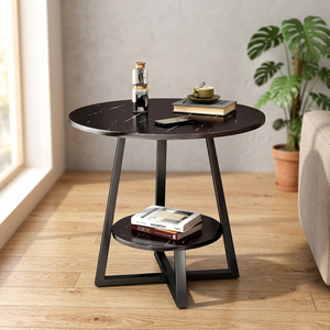 Trendy Shaped Metal <b>Table</b> With Wood Top <b>Tables</b> Accent <b>Side</b> <b>Table</b> for Living Room and Home Furniture High Quality - Product Image 5