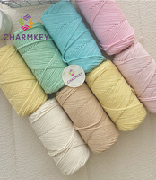 Fil à tricoter en rouleau de 3 mm, couleur unie, à âme creuse, mélange polyester-coton, pour macramé et sacs au crochet – Vente en gros