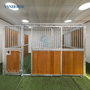 슬라이딩 도어가있는 저렴한 조립식 말 안정적인 스톨 프론트 실용적인 사각 창 건초 랙 호스 스톨 키트 농장 - Product Image 4