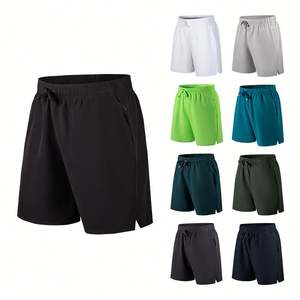 Shorts de sport pour hommes de 5 pouces, couleur unie, logo personnalisé, écologiques, respirants, séchage rapide, anti-plis, service OEM, style oversize - Product Image 2