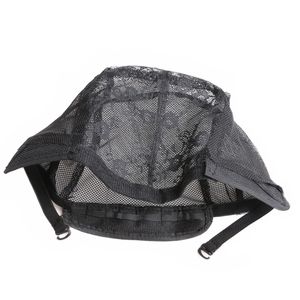 Gorros de malla para hacer pelucas, gorro de Peluca de encaje negro con correas ajustables, gorros tejidos, redecillas para el pelo - Product Image 3