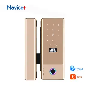 <span class=keywords><strong>Navicat</strong></span>-Cerradura de puerta de cristal electrónica inteligente, cerradura de puerta corredera digital con huella dactilar biométrica - Product Image 1