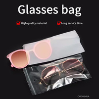 Sacs d'emballage transparents personnalisés avec logo, résistants à l'humidité, pour lunettes, avec fermeture éclair, en PE, pour portefeuille