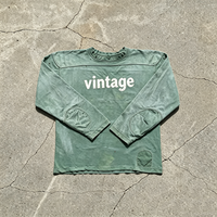 T-shirt à manches longues en coton 300 g/m², effet délavé vintage, coupe oversize, avec logo personnalisé, par un fabricant de vêtements de premier plan