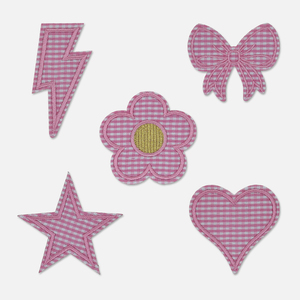 Toppe Adesive Personalizzate a Forma di Stella, Cuore, Fiocco e Fiore, Cucite a Mano, con Logo Personalizzato - Product Image 2