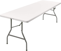 Table pliante en plastique HDPE de 6 pieds, légère et durable, pour l'extérieur, les événements, les hôtels, les hôpitaux, les villas, moderne, vente chaude
