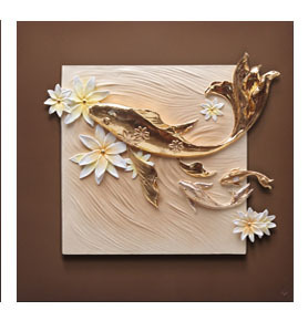Relife Golden Fish Luxury Painting 3d Resin Painting 9 Fishes <strong>Factory</strong> <strong>Designer</strong> <strong>Art</strong> Nine Koi Fishes Painting - Product Image 5