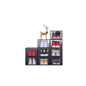Boîte de rangement à chaussures empilable en plastique transparent Lavinia pour placard, organisateur de chaussures pliable, conteneur à baskets, support de rangement - Product Image 3