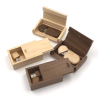 Boîte à album photo en bois de noyer, clé USB 3.0, gravure personnalisée du logo, cadeaux de mariage, emballage en bois