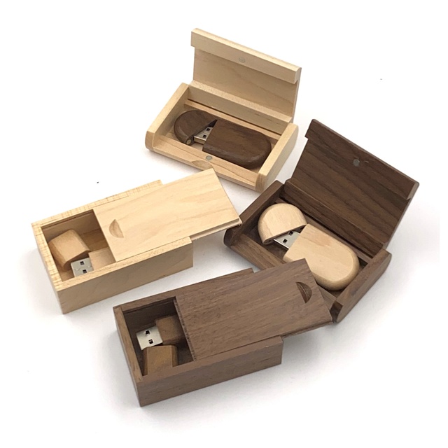 Walnut Wooden Photo Album Box  USB 3.0 Flash Drive Pendrive Custom Engraved Logo Wedding Gifts Packaging Wood Box