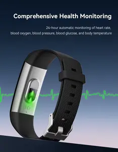 2024 Hot Temperature Measurement Blood Pressure Fitness Heart Rate Meter Step Sports Fitness Tracker Smart Watch Bracelet