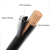 THHN Cable THWN Cable Eléctrico Trenzado Conductor de Cobre PVC Aislado Nylon Forrado THW 10 12 14 AWG Cable