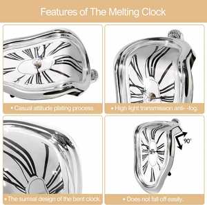 Reloj de Pared Moderno con Diseño de Efecto Derretido, Reloj de Pared Surrealista con Diseño Distorsionado, Estilo Salvador Dalí - Product Image 2