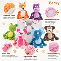 Jouets à mâcher pour chiens écologiques personnalisés, jouets en peluche sonores durables pour animaux de compagnie, pour les chiens agressifs, pour nettoyer les dents des chiots