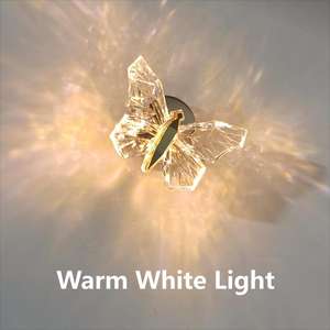 Lampe murale LED créative de luxe nordique en forme de papillon, éclairage mural LED d'intérieur pour chevet, salon, escalier et couloir - Product Image 3