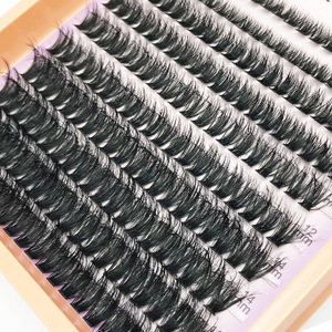 Cils en grappe synthétiques 3D style explosif auto-adhésifs pour extensions de cils DIY, cils en éventail à marque privée - Product Image 4