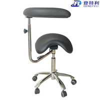 Tabouret dentaire ergonomique avec accoudoirs réglables, siège en PU, chaise d'opérateur médical pivotante avec roulettes pour dentiste