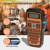 Étiqueteuse portable E1000PRO, étiquettes imperméables pour l'étiquetage des câbles, machine d'étiquetage industrielle à rétraction thermique avec clavier