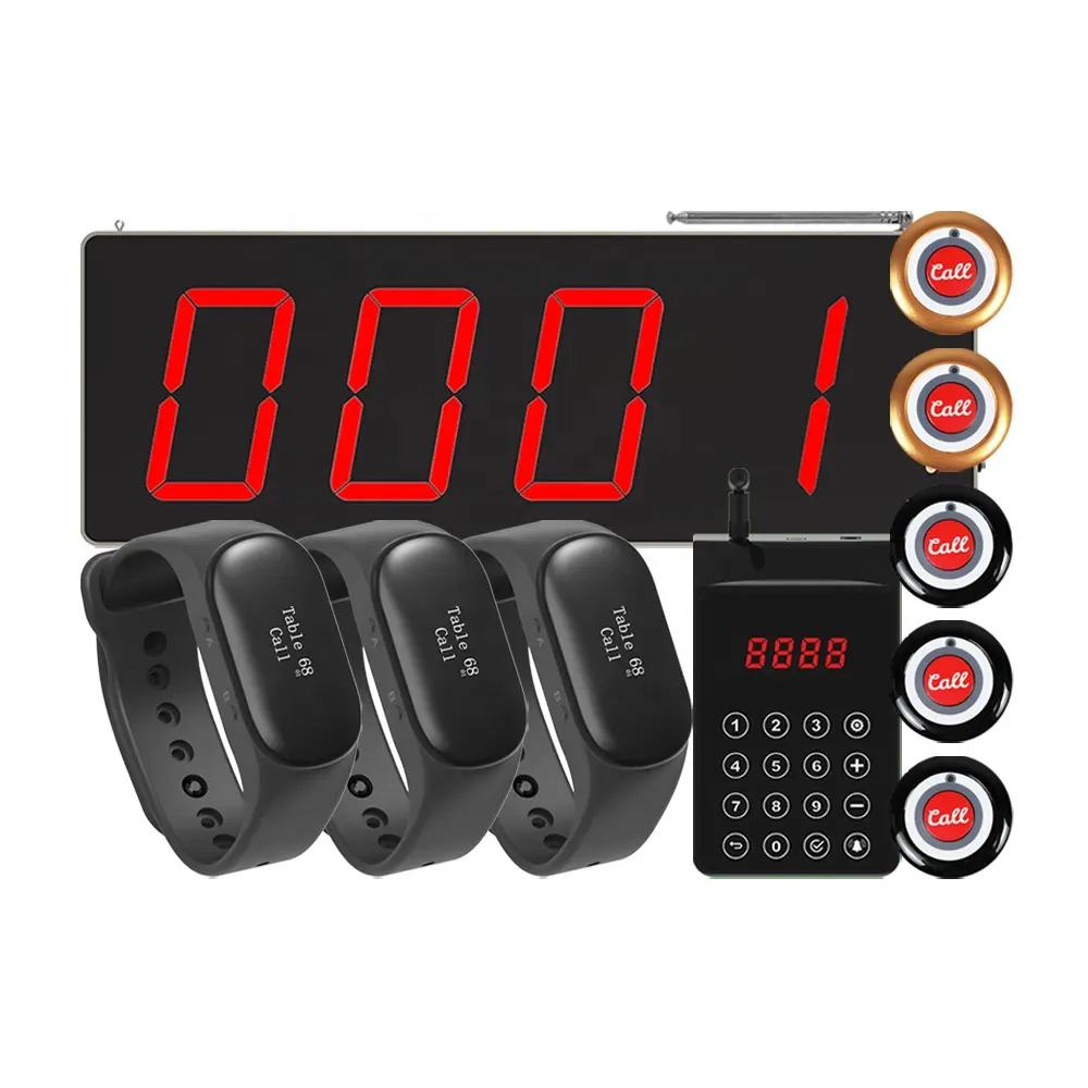 High Quality Restaurants Paging Calling System Watch Pager Wireless Waiter Call System