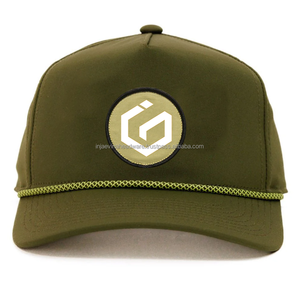 Gorra Trucker Verde Oliva de 6 Paneles con Bordado de Logotipo Geométrico, Ajustable, Unisex, Casual, para Adultos, Transpirable, de Lona de Algodón - Product Image 1
