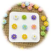 Anting-anting resin tiga dimensi multi-layer motif bunga Hibiscus dan Peony dua warna, aksesoris DIY buatan tangan yang dapat dipakai.