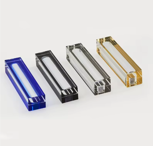 Custodia moderna Mezuzah in acrilico formato personalizzato con corona d'oro Design-gioiello religioso <span class=keywords><strong>porta</strong></span> oggetto decorativo - Product Image 6