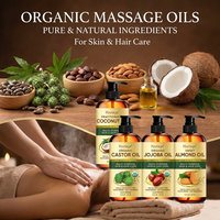 Huile de massage à la noix de coco fractionnée pour salon SPA, 473 ml, flacon pompe, vente en gros, OEM, ODM