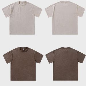 เสื้อยืดคอตตอนวินเทจทรงหลวม คอวีเล็ก แบรนด์ Custom 240G ผ้าคอตตอนวอช น้ำหนัก 240 กรัม - Product Image 3