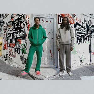 Conjunto de Sudadera con Capucha y Pantalones Deportivos Extra Grandes, Transpirables, con Logotipo Personalizado Impreso en DTG, Ropa de Diseñador para Hombre, Poliéster/Algodón, Venta al Por Mayor - Product Image 3