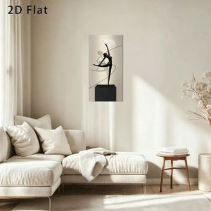 Modern Ballerina Art Canvas Print Rectangle Wall Decoration Black <b>Frame</b> Metal <b>Frameless</b> Panel Medium Size - Product Image 3