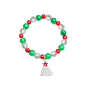 Colorful Christian Trendy Christmas Beaded <b>Bracelets</b> Unisex Funny Holiday Jewelry Enamel Elk Bell Santa Christmas Tree Pendant - Product Image 2