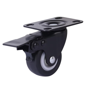 Roulettes pivotantes modernes en acier TPR noir de 2 pouces, à roulement à billes, réglables, charge 35-40 kg, pour mobilier d'hôpital et de salon - Product Image 1