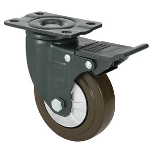 Mittelgroße Schwerlast-Lenkrolle 3/4/5/6/8/10 Zoll Schwarzes Vollgummirad mit PA-Trolleyrad für Schubkarre und Handwagen - Product Image 2