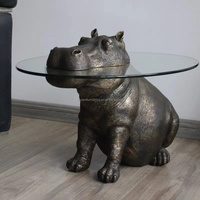 Décoration Moderne pour la Maison, Table en FRP Populaire, Sculpture en Forme d'Hippopotame, Table Basse, Meubles de Salon