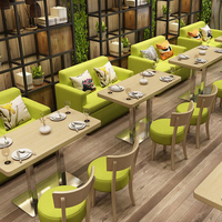 Mobilier de restaurant commercial en bois massif, banquette, canapé, vente en gros, restauration rapide, salon, table et chaises de salle à manger