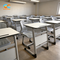 Escritorio y Silla Ergonómicos para Producción de Alto Volumen, Conjunto de Mesa y Silla Perforada Transpirable para Aula, Muebles Escolares Modernos