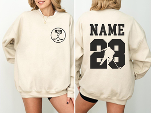 Sudadera Personalizada para Mamá de Jugador de Hockey con Nombre y Número, Ropa para Fanáticos del Hockey - Product Image 4