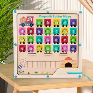 Nouveau <span class=keywords><strong>labyrinthe</strong></span> magnétique d'alphabet, jouets Montessori pour tout-petits, planche de <span class=keywords><strong>labyrinthe</strong></span> pour tout-petits, lettres magnétiques - Product Image 3
