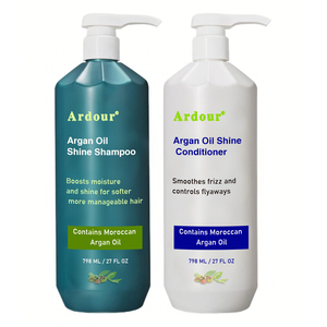 Shampooing et après-shampoing à la kératine, ensemble de soins capillaires de luxe avec huile d'argan biologique nourrissante et lissante, sans sulfate - Product Image 1