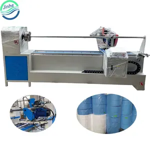 Round blade cloth non woven roll binding strip slitter cutter automatic pvc paper nylon fabric roll slitting cutting machine