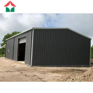 Prefabricated Steel Structure Warehouse with Metal Garage and Glass Wool Insulation sandwich panel wall Metal Shed Building