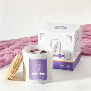 Oshine Lavender Scented Soy <b>Wax</b> <b>Candle</b> 10 oz Handmade Aromatherapy Glass Jar Birthday & Mother's Day Gift for Women - Product Image 3