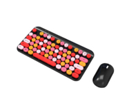 Keyboard Mini 2.4 GHz dengan Tombol Bulat Berwarna-warni Gaya Retro Candy Typewriter untuk Windows