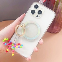 Chaînes de perles papillon, accessoires mobiles, support magnétique pour téléphone compatible avec iPhone MagSafe