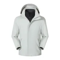 Veste technique noire à capuche, avec rabat coupe-vent à boutons-pression et manches raglan, col intérieur, poches plaquées, vente en gros