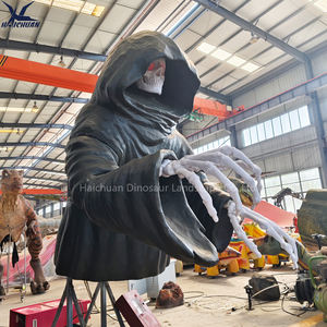 Visage de fantôme d'Halloween réaliste grandeur nature personnalisé squelette extérieur animatronique avec son effrayant et yeux brillants pour les centres commerciaux - Product Image 5