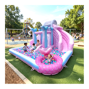 Castello Gonfiabile Pop-Up Combo Casa dei Dolci con Piscina di Palline e Scivolo per Feste per Bambini in PVC Marca IFUN - Product Image 2