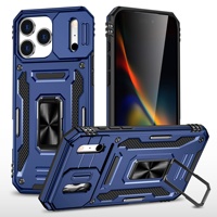 Coque magnétique rotative à 360° pour iPhone 18 17 Air 16 15 14 Plus 13 12 11 Pro Max avec protection d'objectif coulissante et support anneau